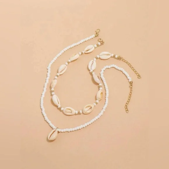 SHEIN Jewelry Piece Shell Beaded Necklace Shein Poshmark